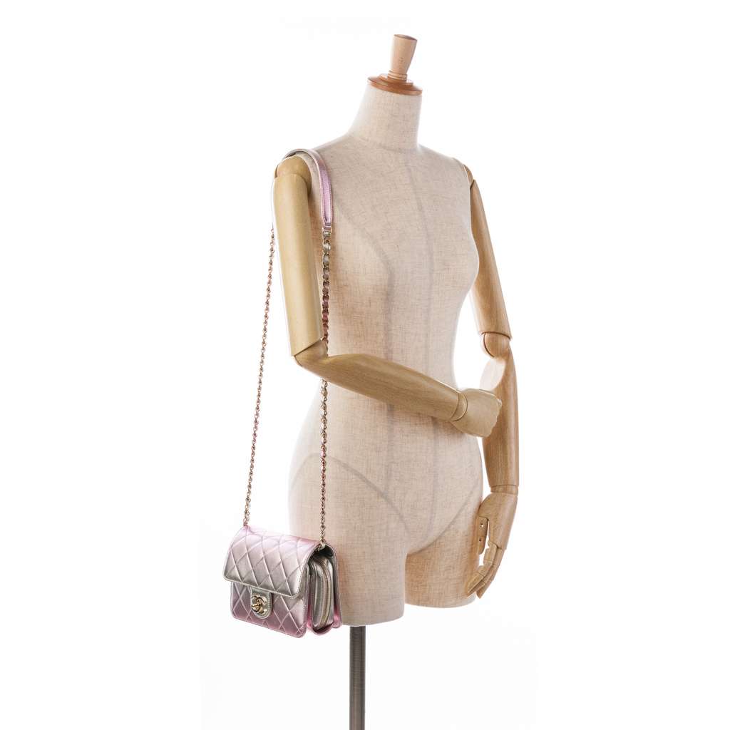 Chanel Mini Metallic Lambskin Like a Wallet Flap Bag - Image 15