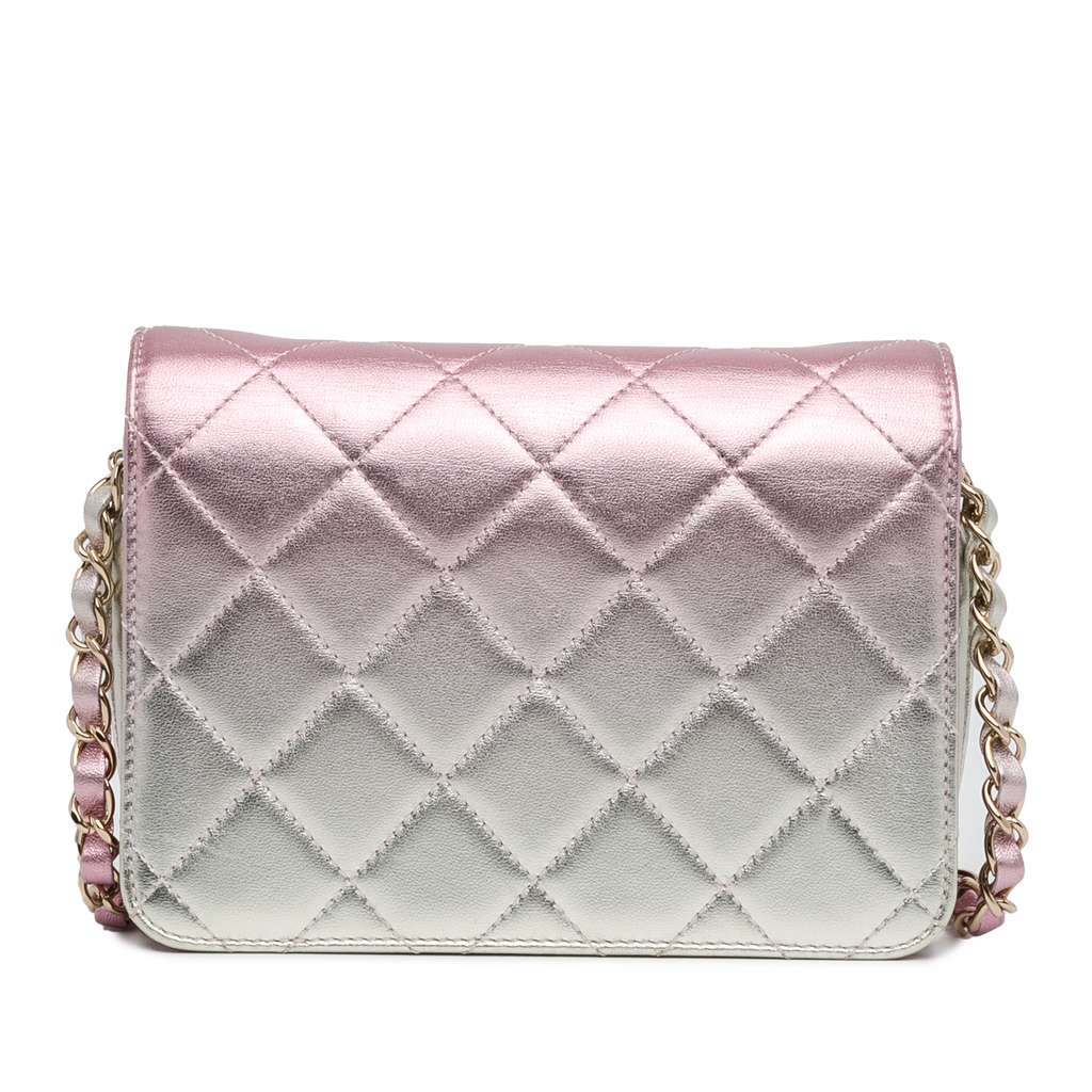 Chanel Mini Metallic Lambskin Like a Wallet Flap Bag - Image 6