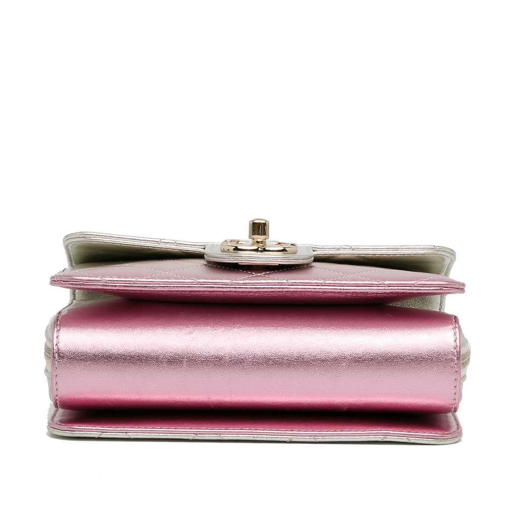 Chanel Mini Metallic Lambskin Like a Wallet Flap Bag - 4