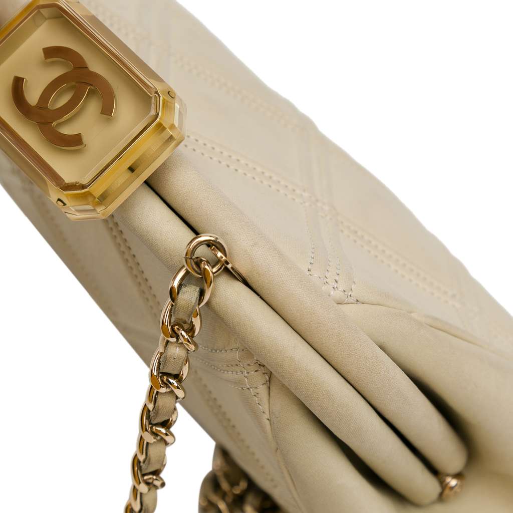 Chanel Calfskin Kiss Lock Frame Bag - Image 10