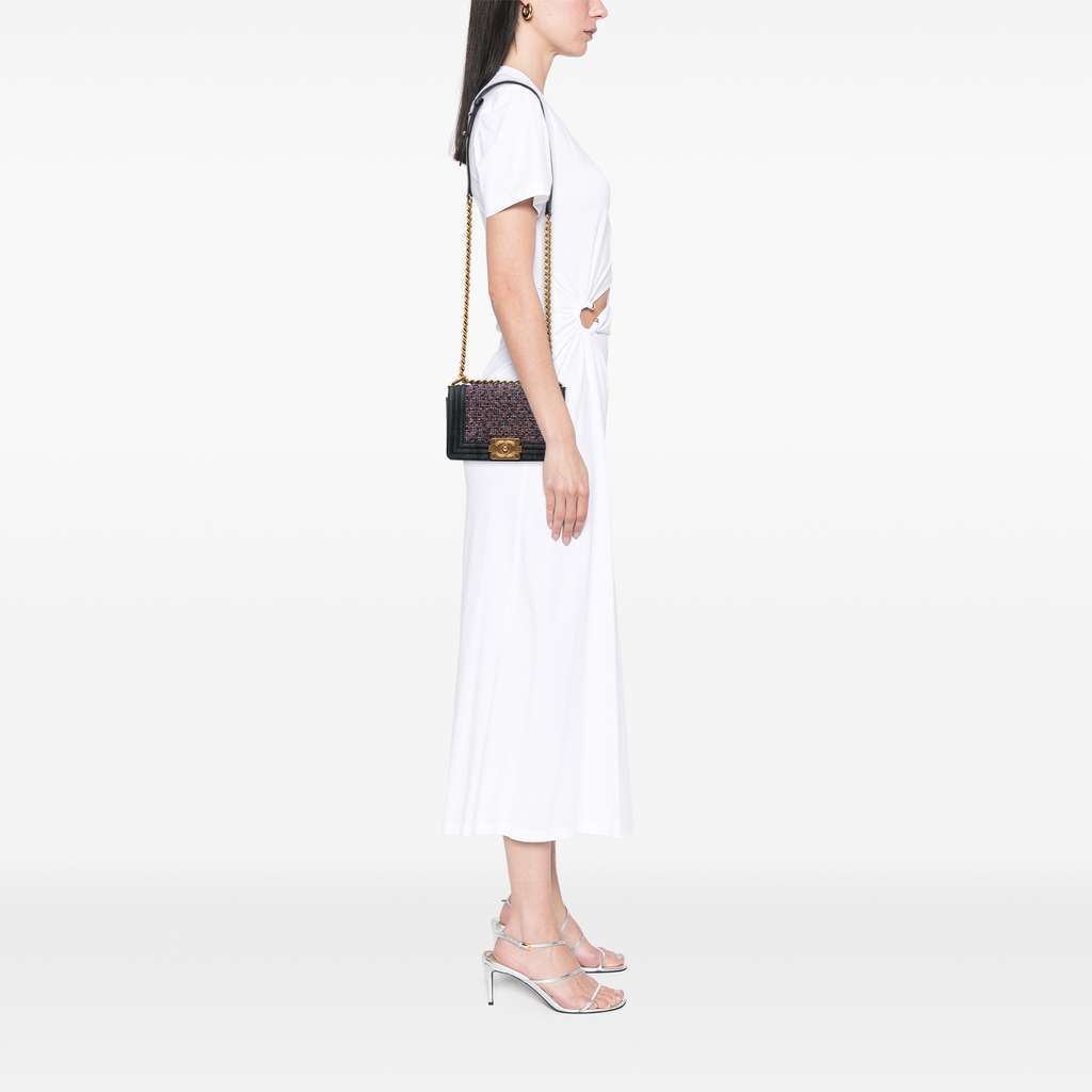 Chanel Small Quilted Denim and Tweed Boy Flap - Image 13