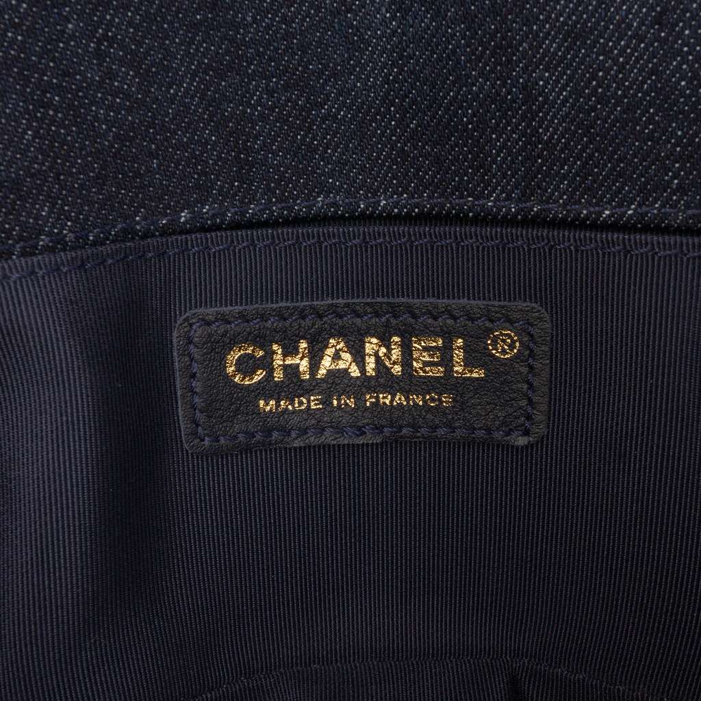 Chanel Small Quilted Denim and Tweed Boy Flap - Side view