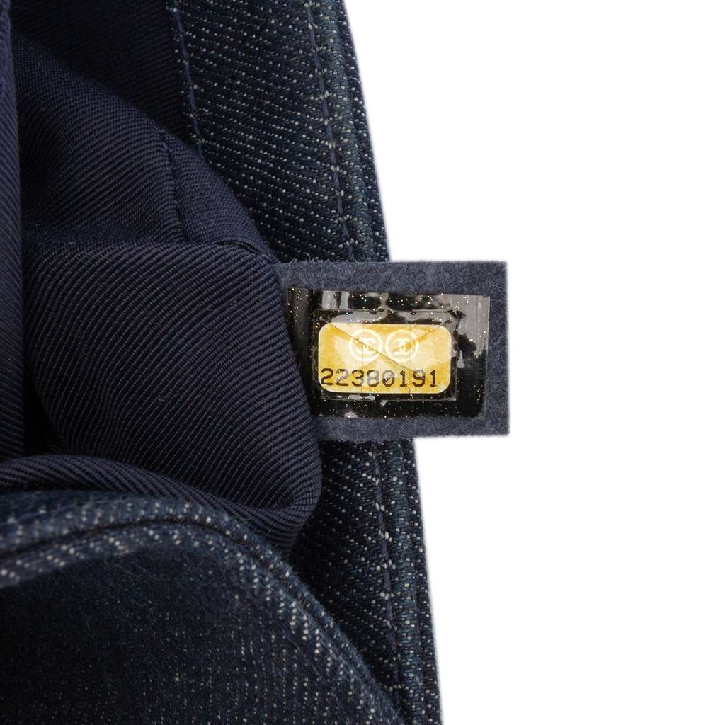 Chanel Small Quilted Denim and Tweed Boy Flap - Detail 1