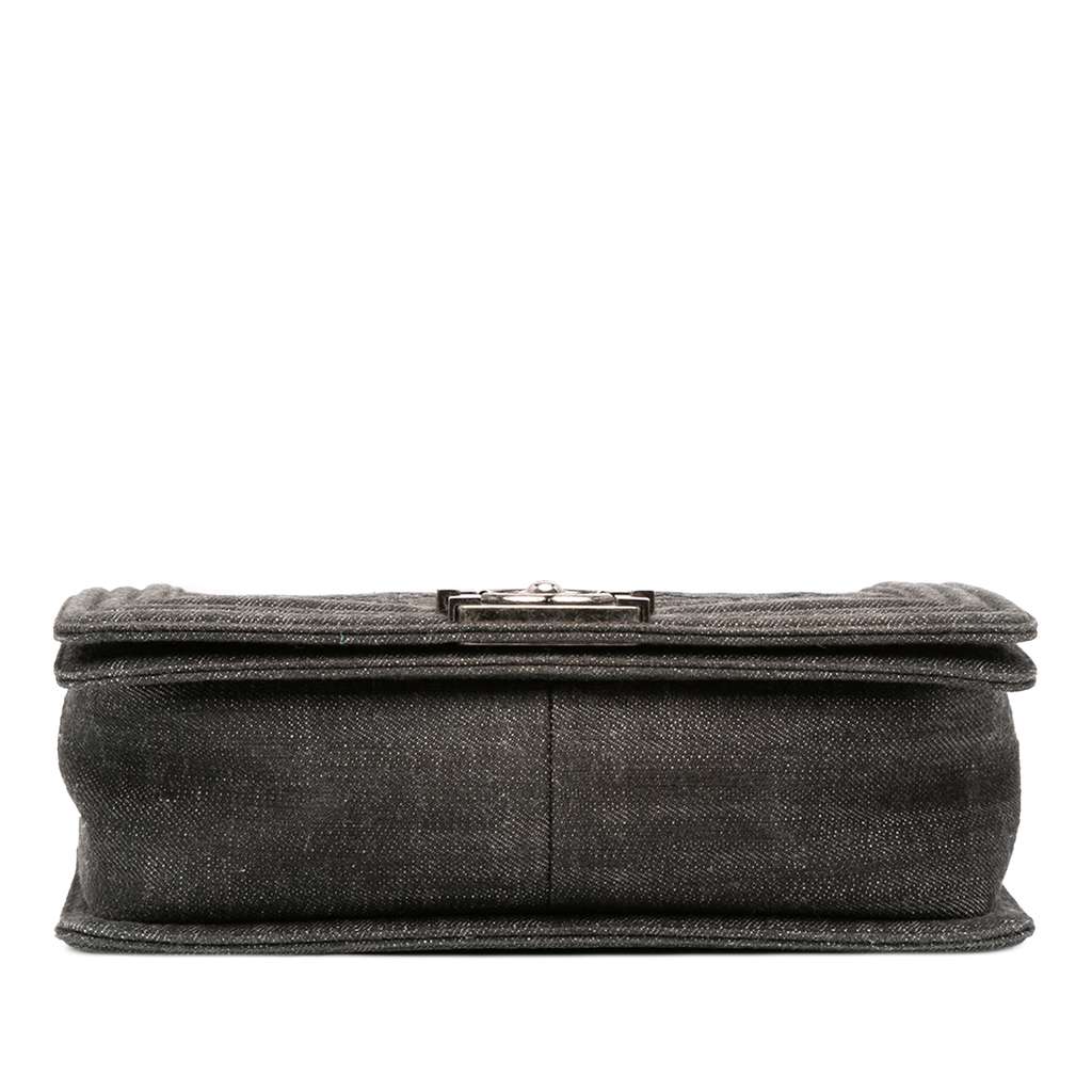 Chanel Old Medium Quilted Denim Boy Flap - Image 6