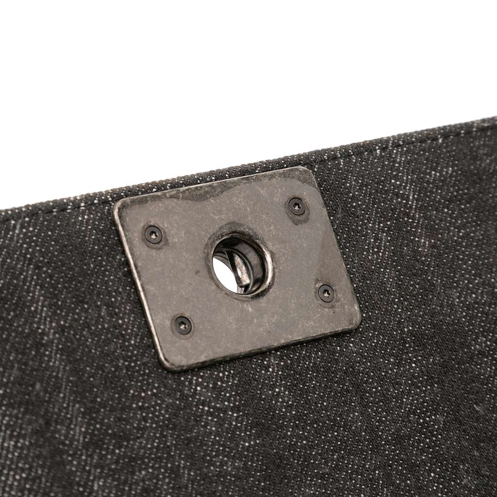 Chanel Old Medium Quilted Denim Boy Flap - Image 10