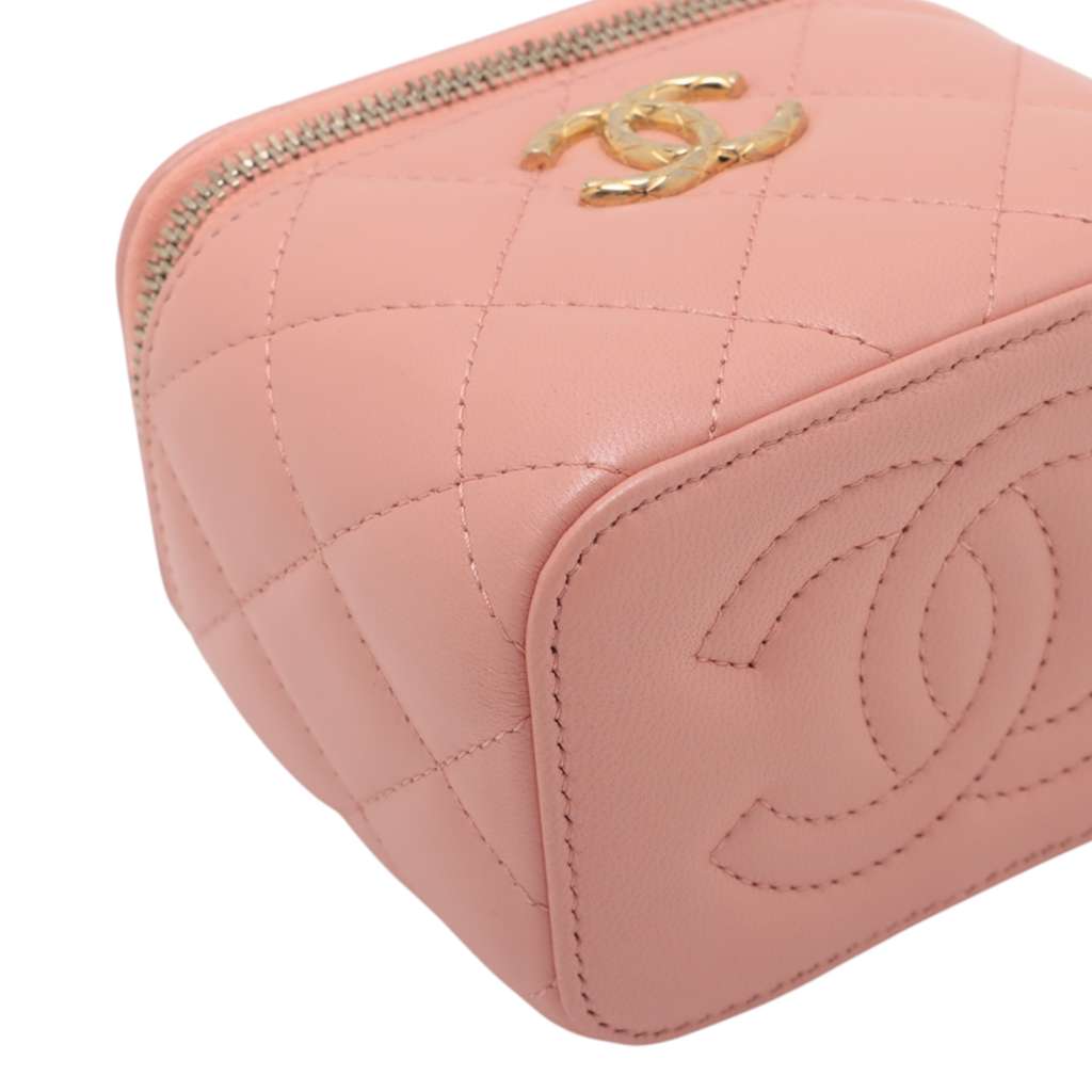 Chanel Mini CC Quilted Lambskin Vanity Case With Chain - 5