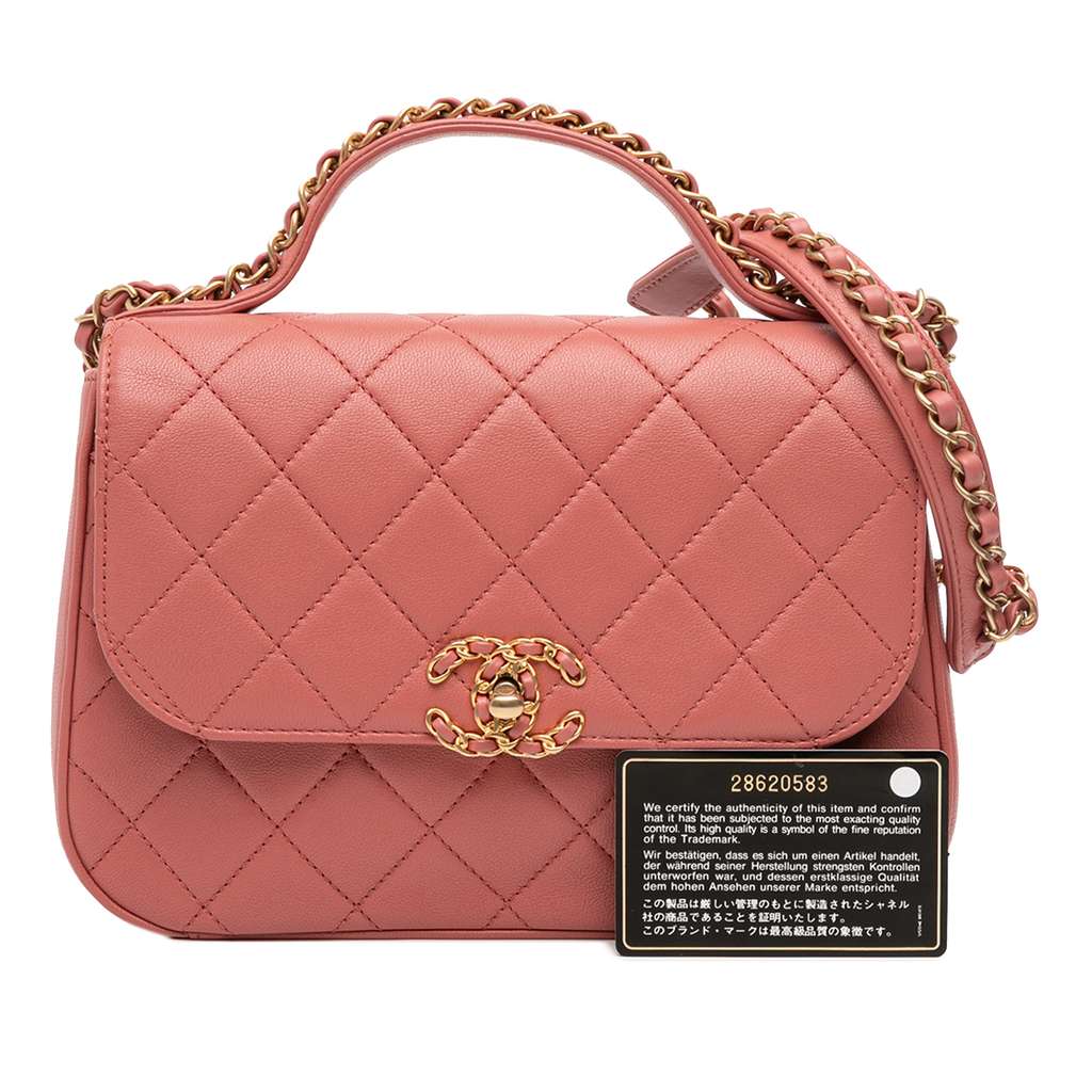 Chanel Quilted Lambskin Chain Infinity Top Handle Bag - Image 14
