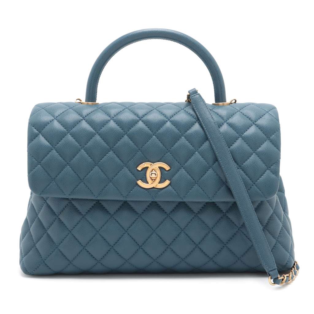 Chanel Medium Quilted Caviar Coco Top Handle Bag