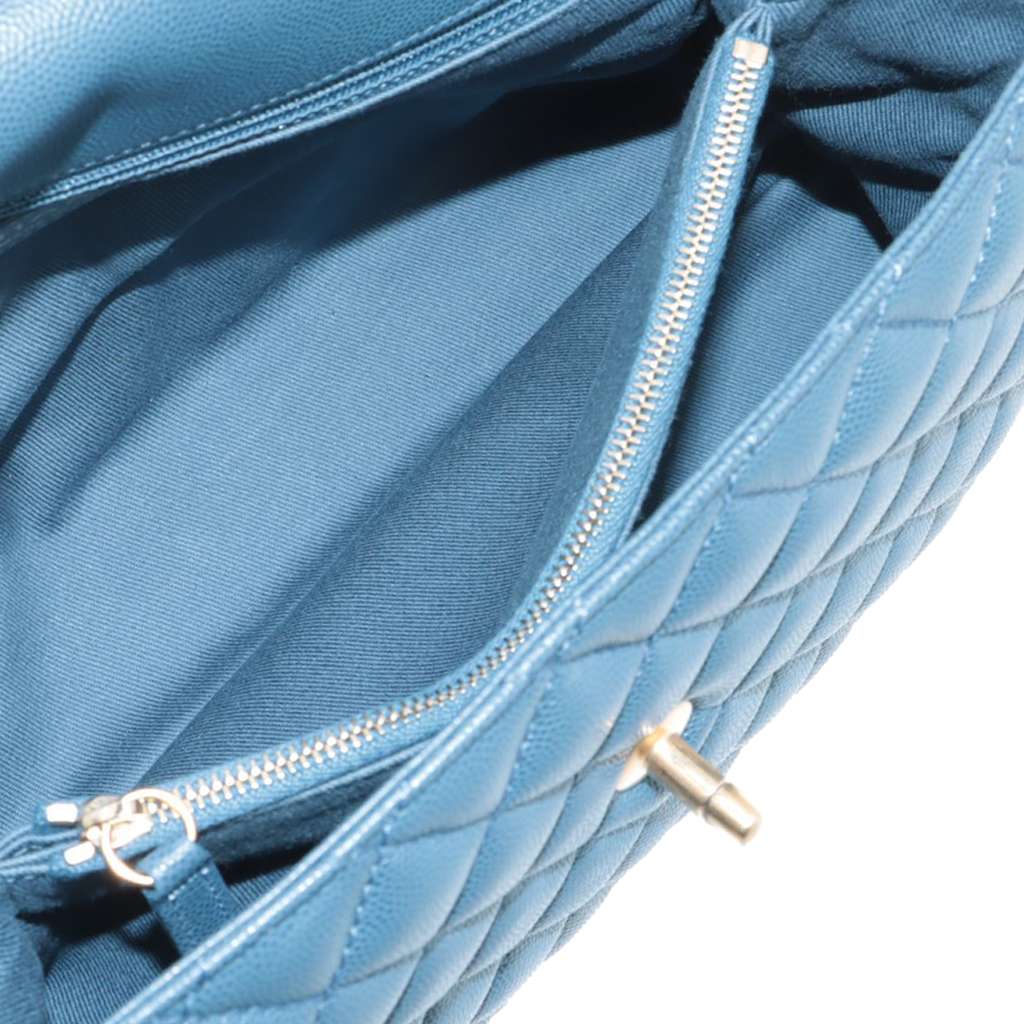 Chanel Medium Quilted Caviar Coco Top Handle Bag - 5