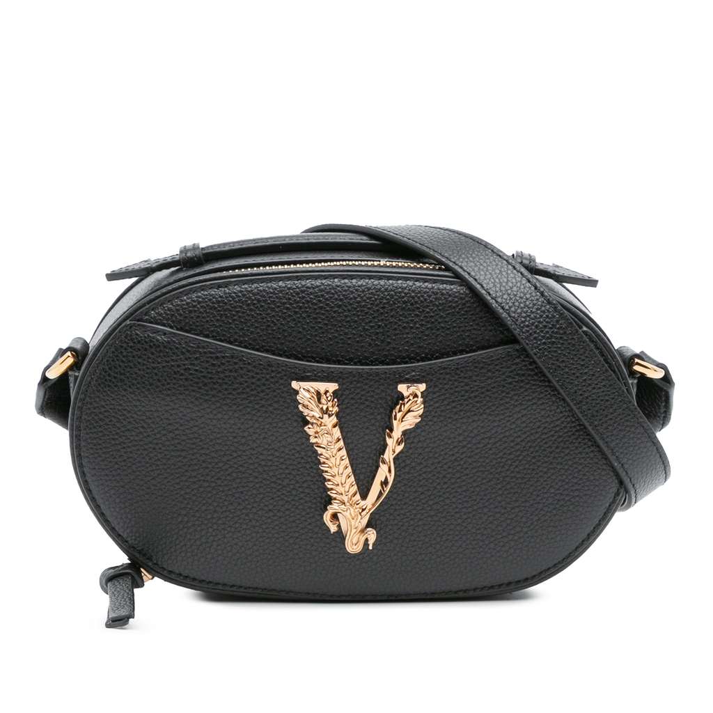 Versace Grainy Calfskin Virtus V Camera Bag