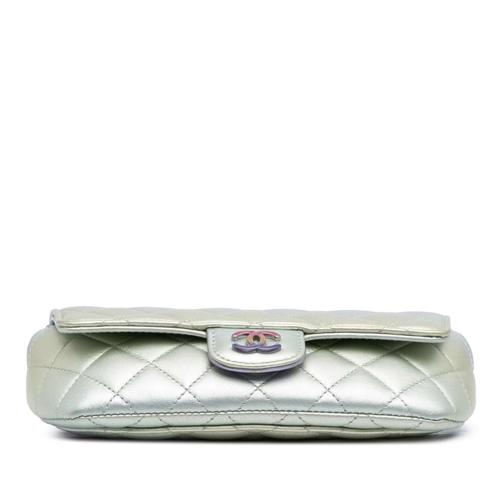 Chanel Gradient Metallic Quilted Calfskin Glasses Case With Chain - 3