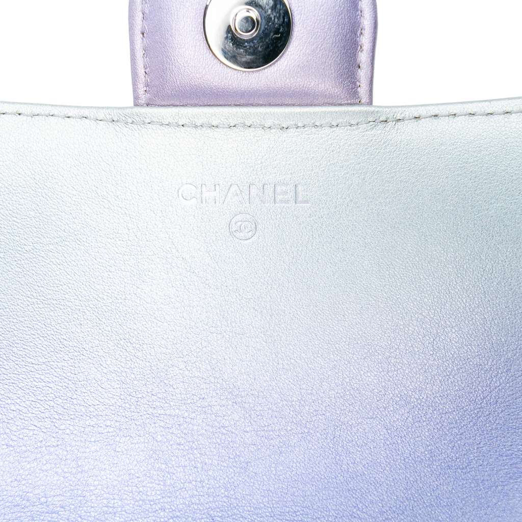 Chanel Gradient Metallic Quilted Calfskin Glasses Case With Chain - 5