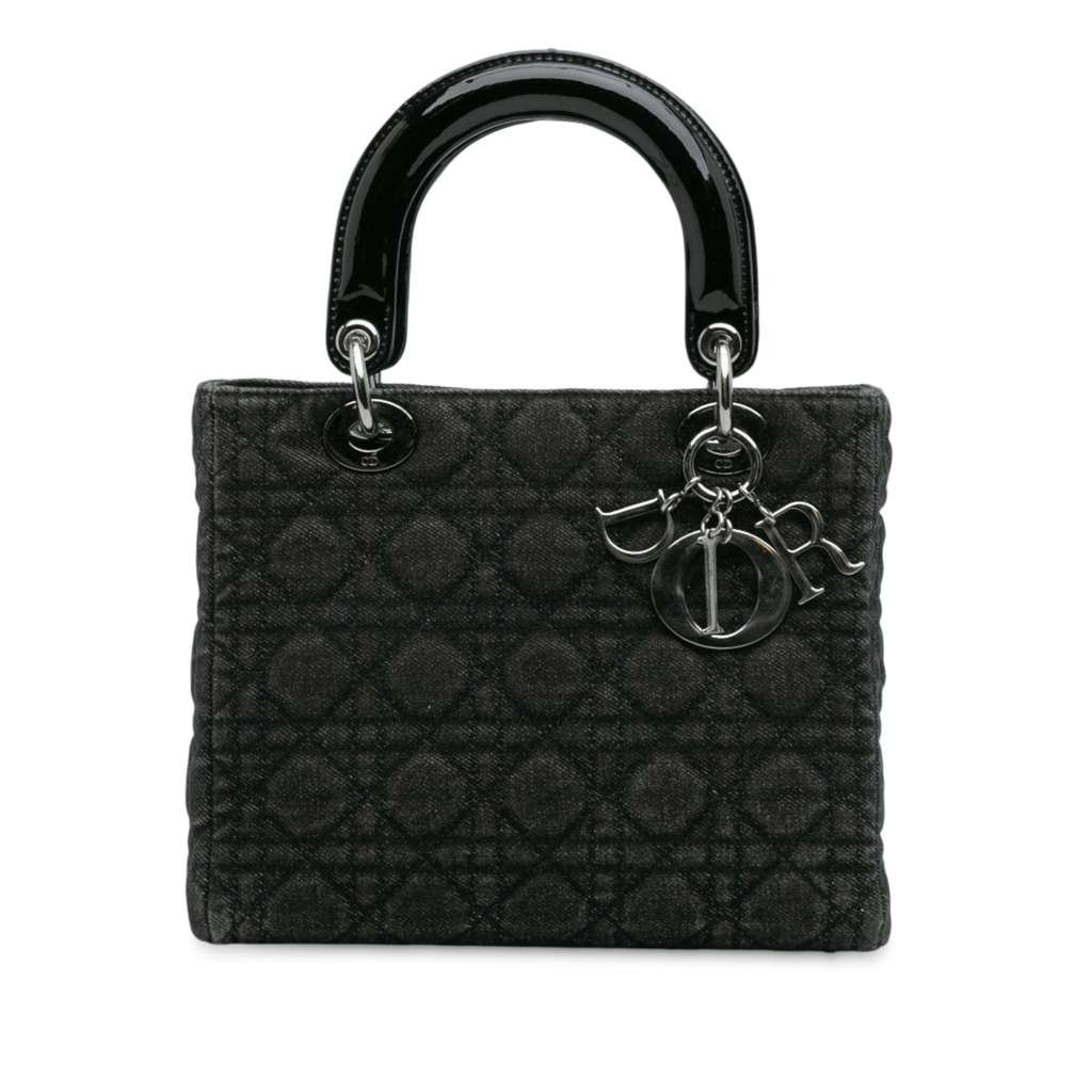Dior Medium Denim Cannage Lady Dior