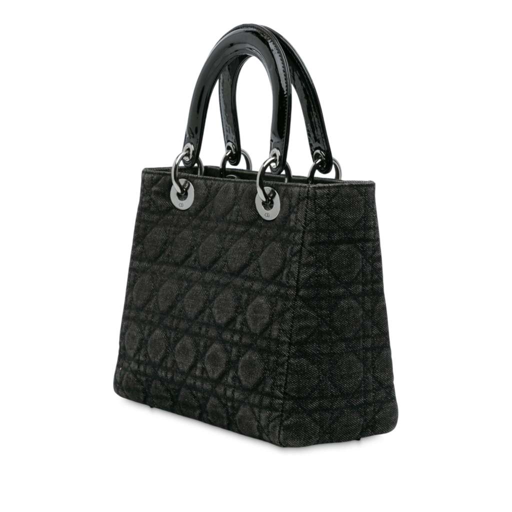 Dior Medium Denim Cannage Lady Dior - Back view