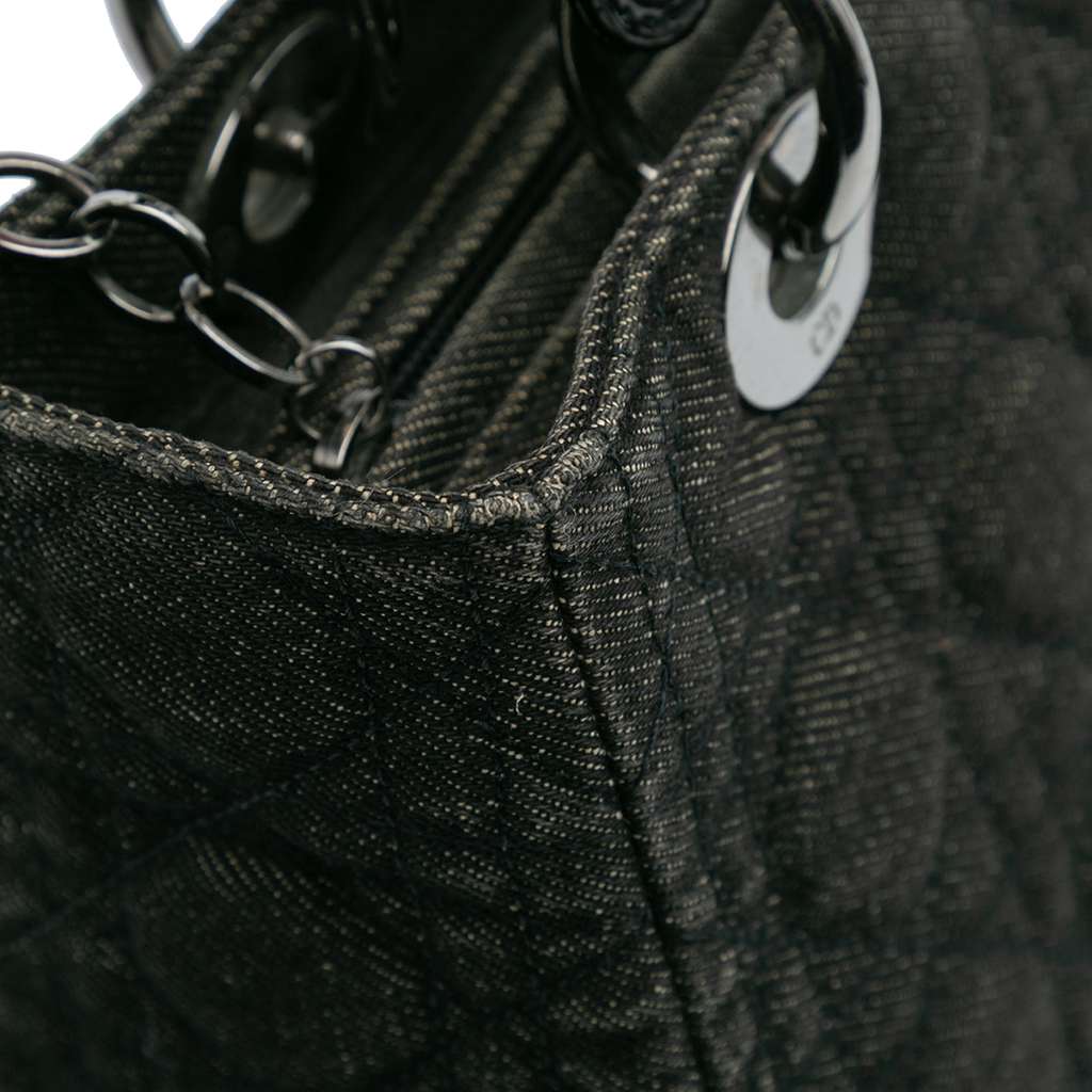 Dior Medium Denim Cannage Lady Dior - Image 10