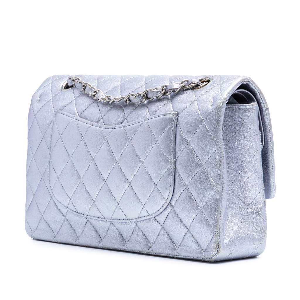Chanel Medium Classic Metallic Calfskin Double Flap - Back view