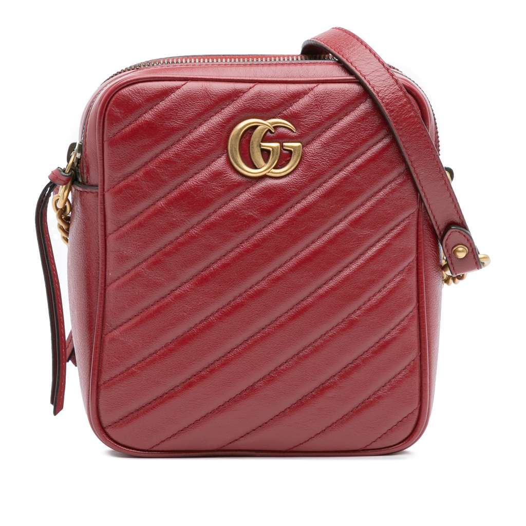 Gucci GG Marmont Matelasse Leather Double Zip Crossbody