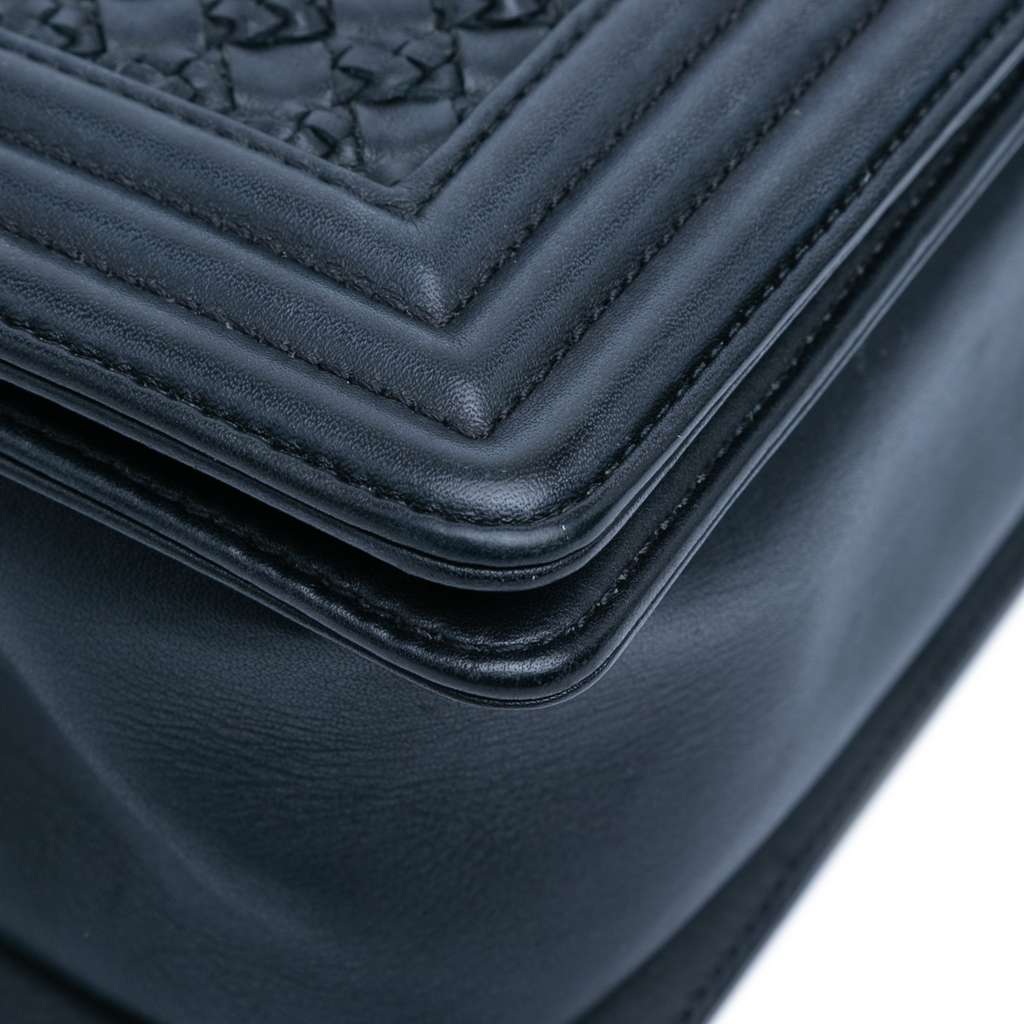 Chanel Old Medium Braided Calfskin Boy Flap - Image 10