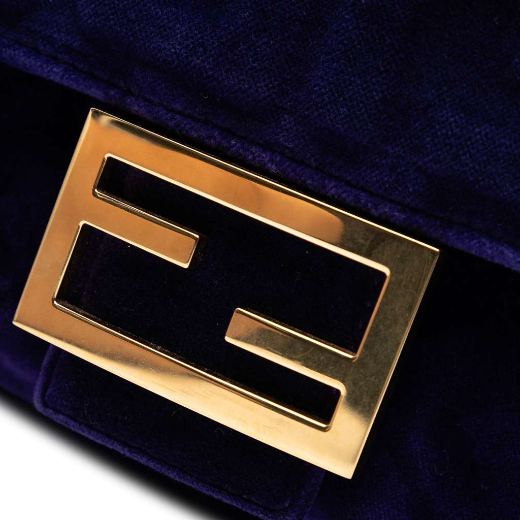 Fendi Zucca Embossed Velvet Baguette Satchel - Detail 2