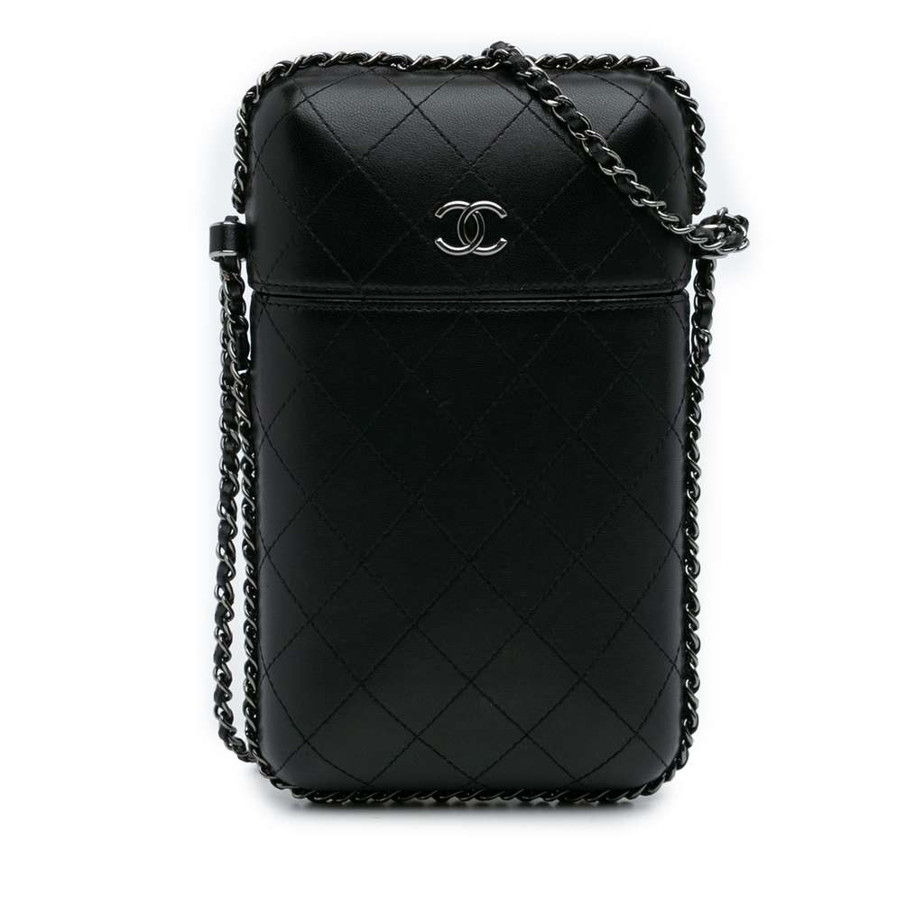 Chanel CC Quilted Lambskin Chain Around Phone Holder