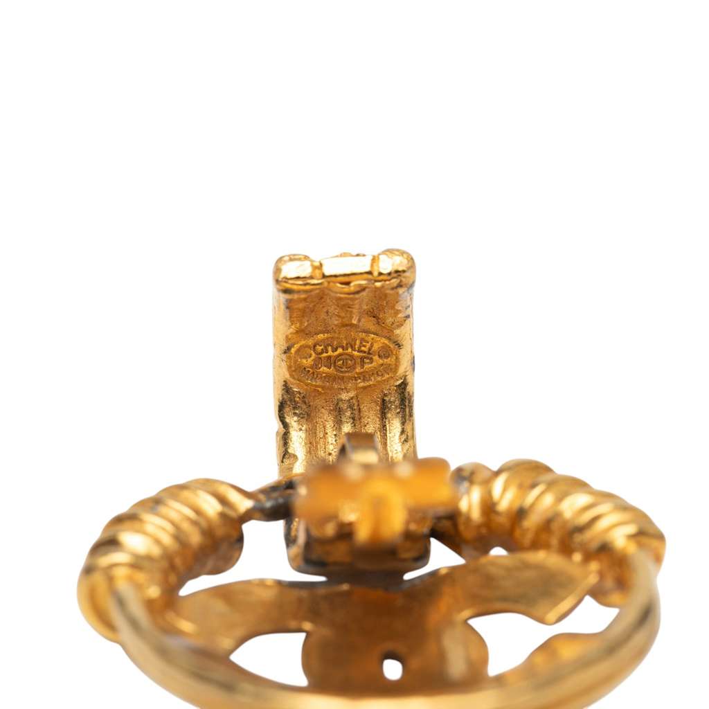 Chanel Gold Plated CC Swing Clip on Earrings - Image 6