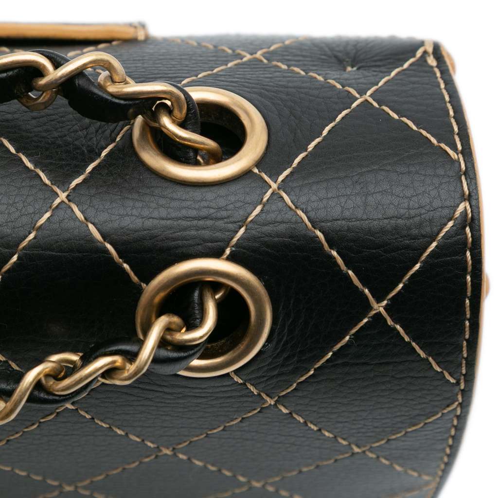Chanel Medium Classic Calfskin Wild Stitch Double Flap - Image 10