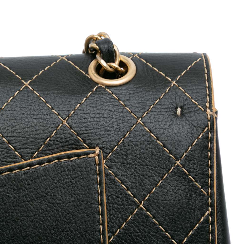 Chanel Medium Classic Calfskin Wild Stitch Double Flap - Image 11
