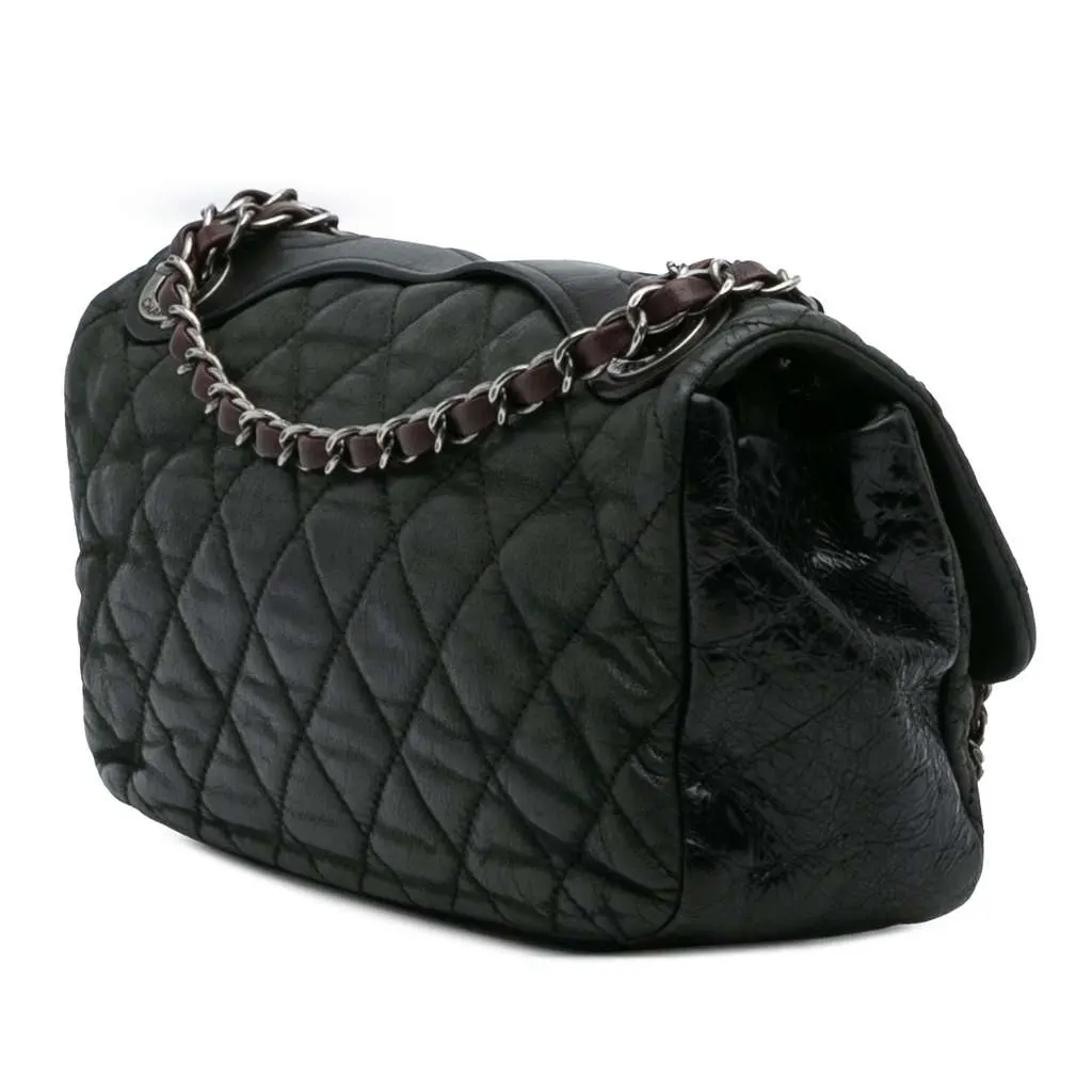 Chanel Medium Iridescent Calfskin In The Mix Flap Green Leather Good - Back View