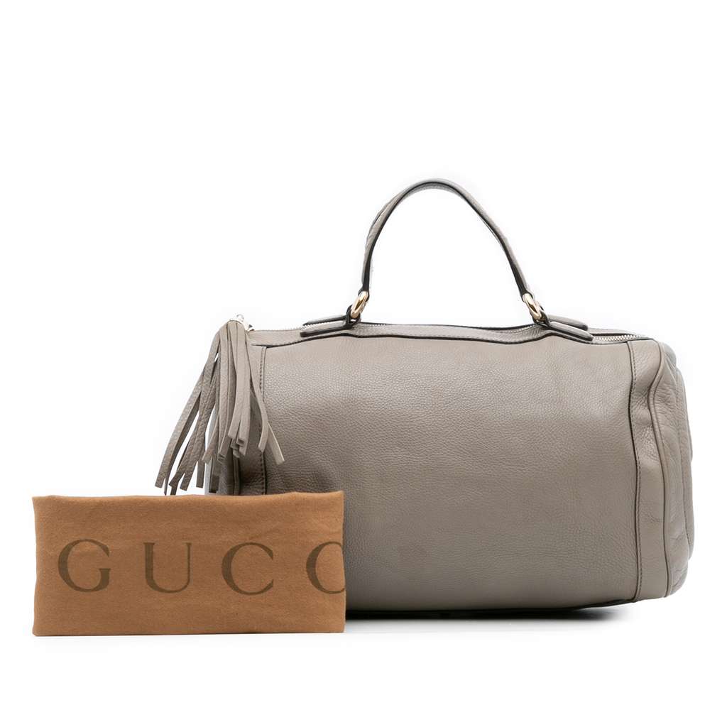 Gucci Medium Pebbled Calfskin Soho Boston Bag - Image 13