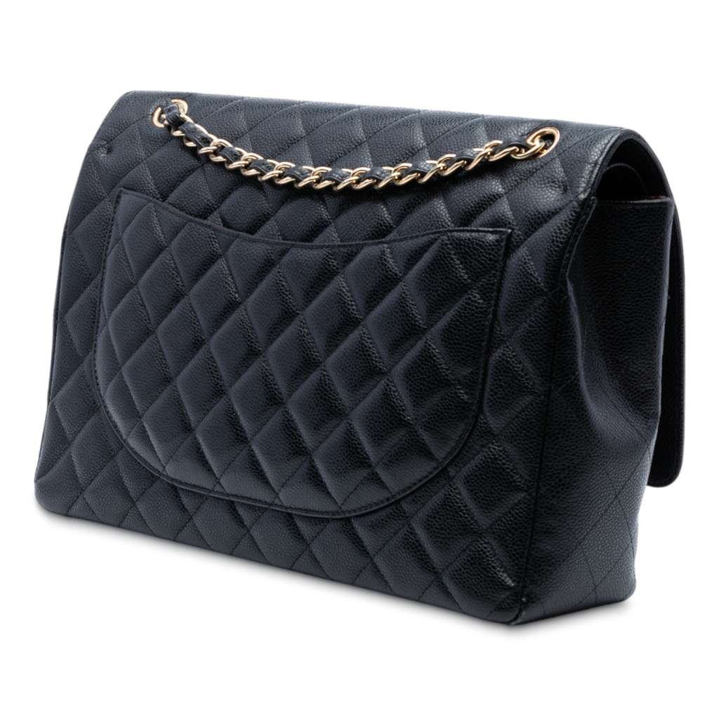 Chanel Maxi Classic Caviar Double Flap - Back view