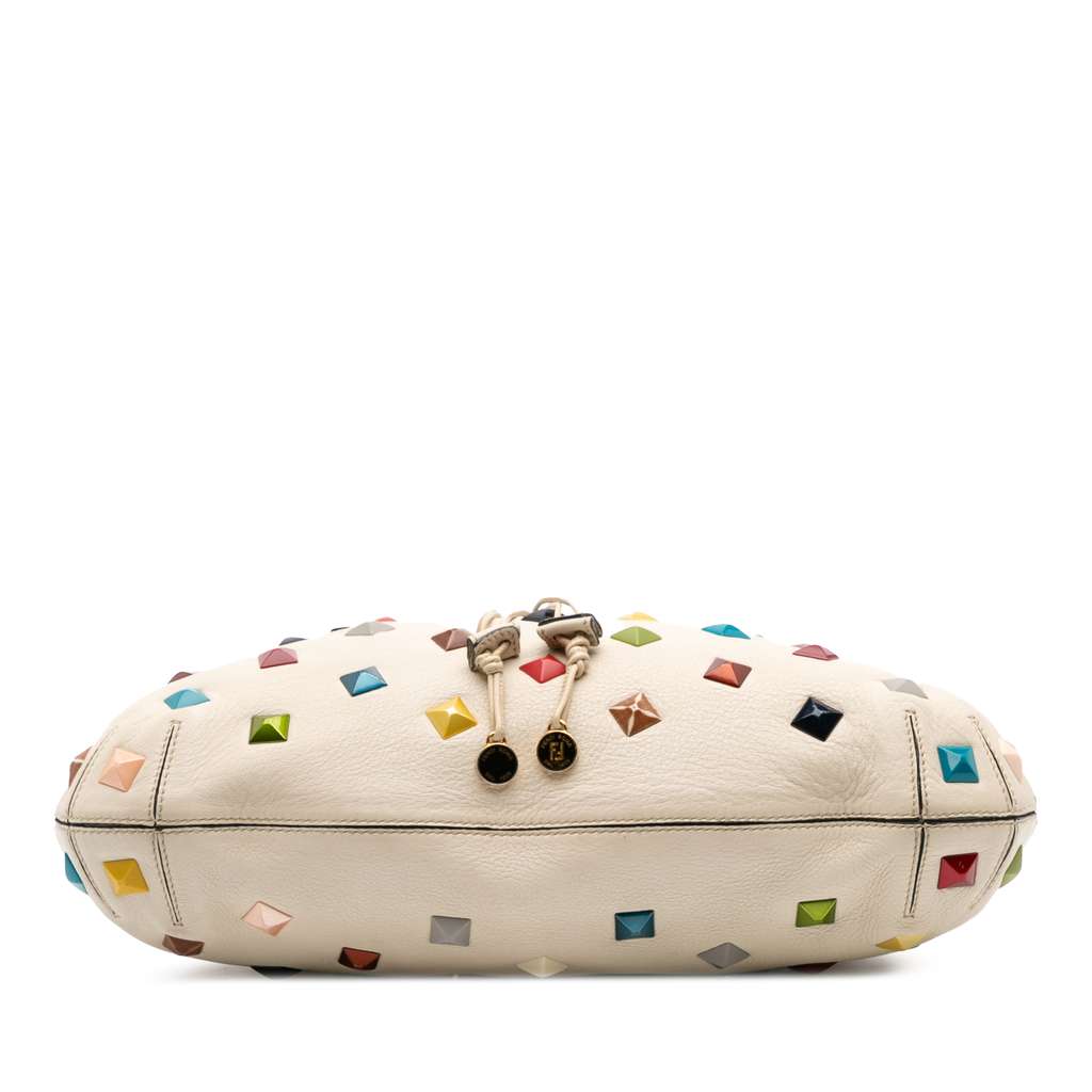 Fendi Medium Studded Leather B Fab Drawstring Tote - Image 6