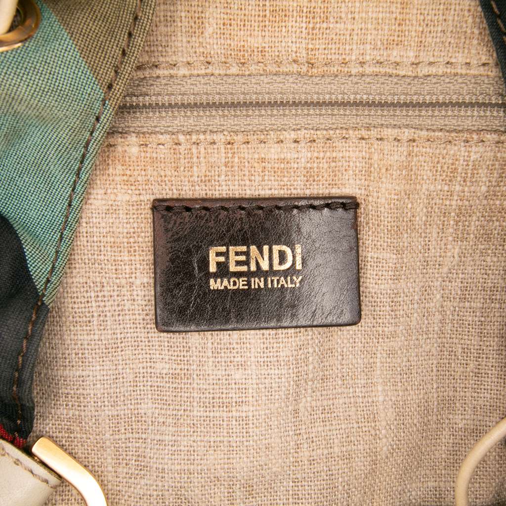 Fendi Medium Studded Leather B Fab Drawstring Tote - Side view