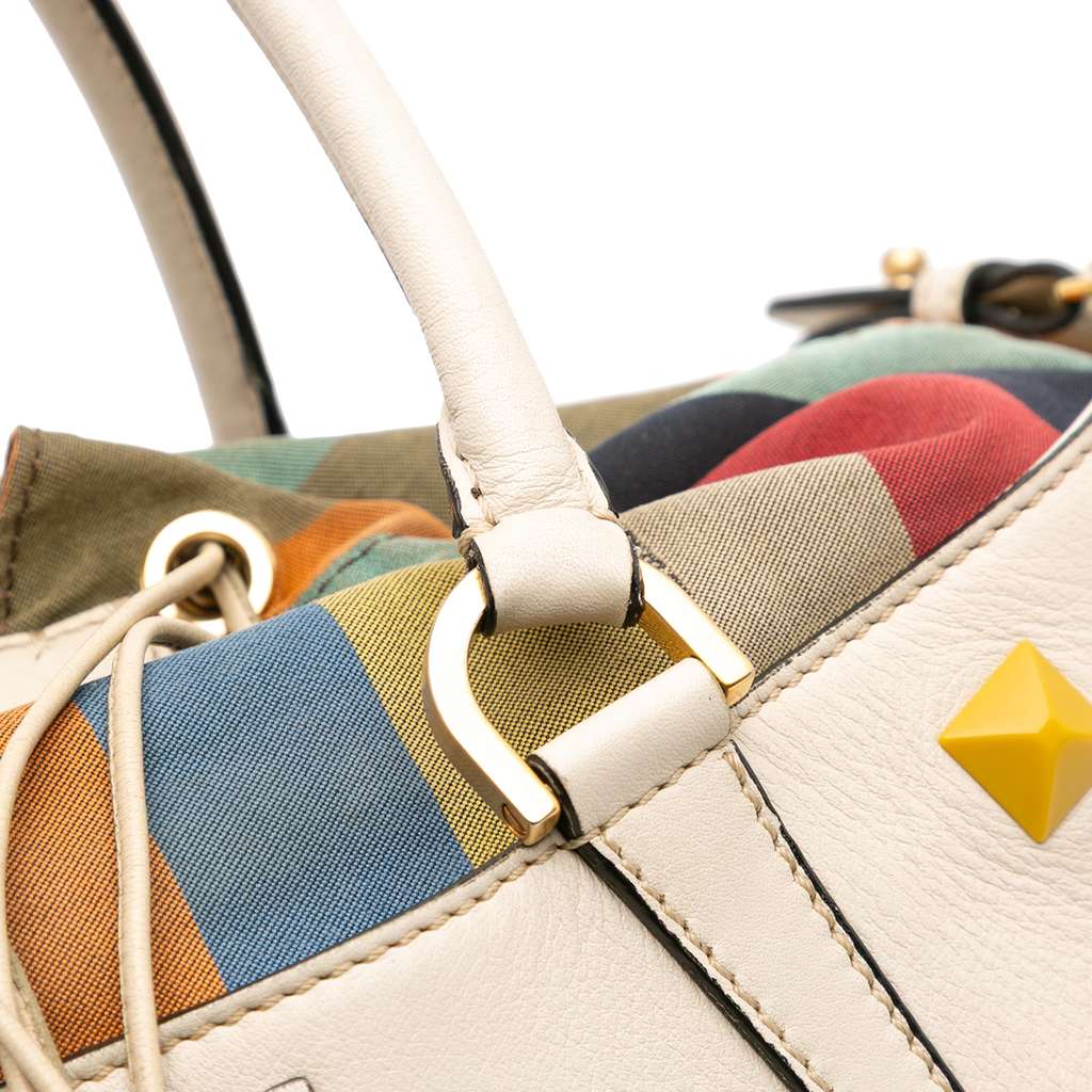 Fendi Medium Studded Leather B Fab Drawstring Tote - Image 11