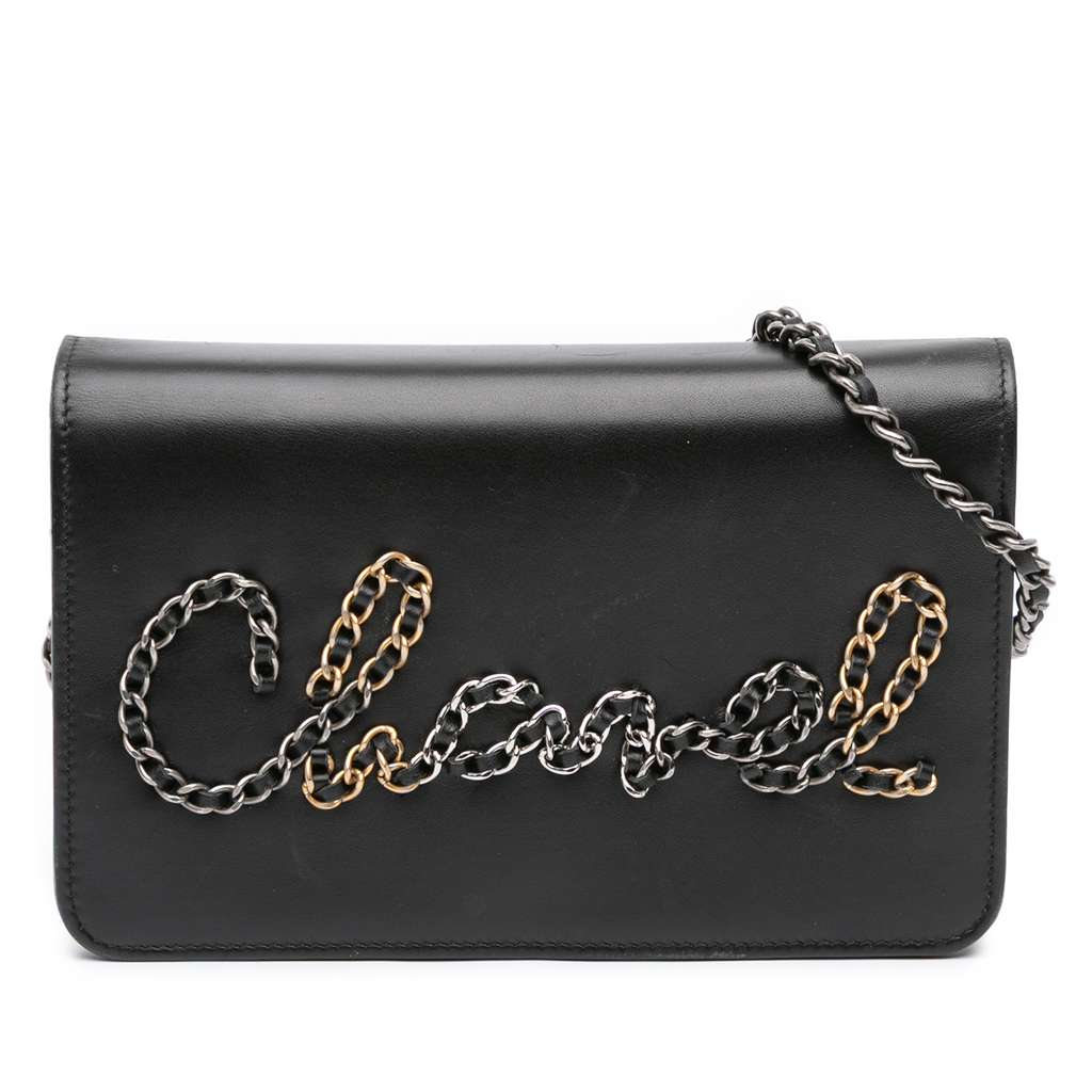 Chanel Calfskin Chain 20s Signe Wallet on Chain