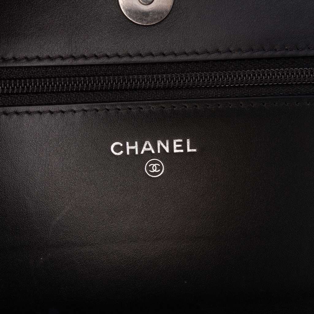 Chanel Calfskin Chain 20s Signe Wallet on Chain - Side view