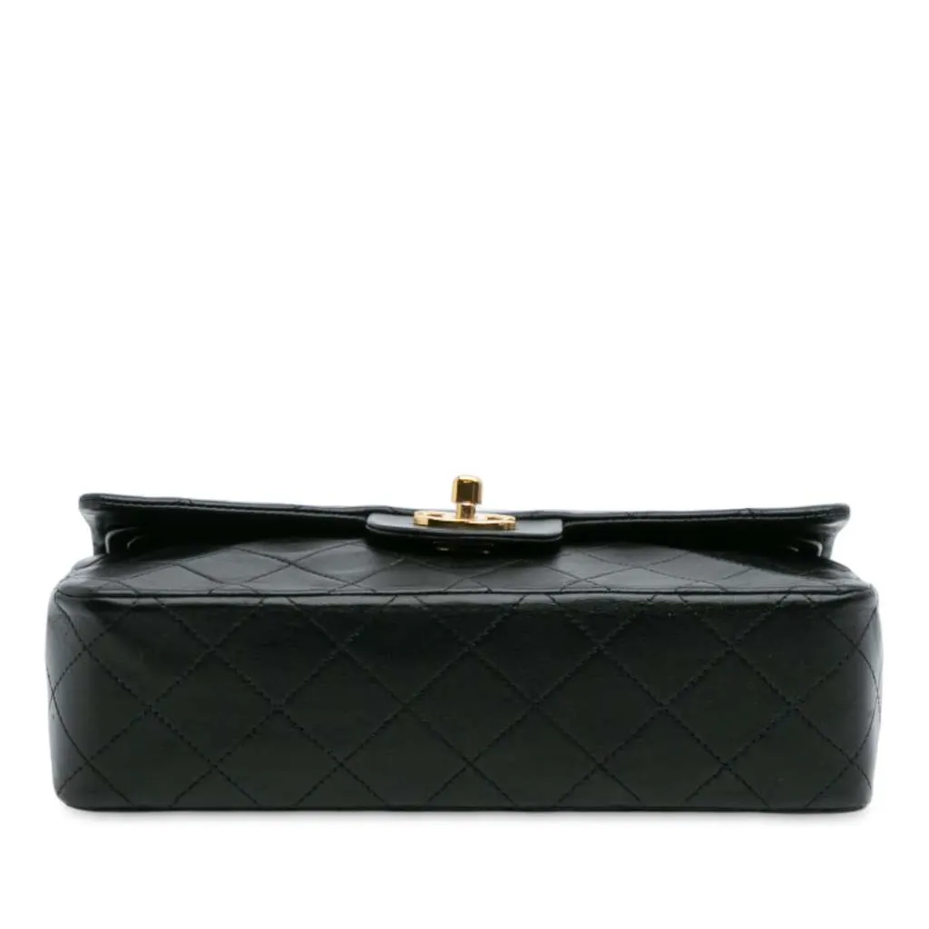 Chanel Small Classic Lambskin Double Flap Black Leather Good - Inside View