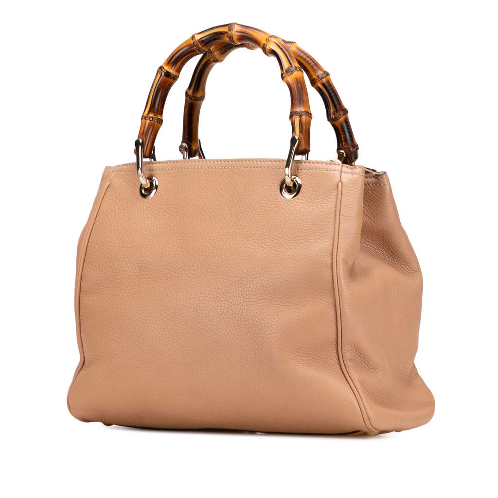 Gucci Small Calfskin Bamboo Shopper Satchel - 2