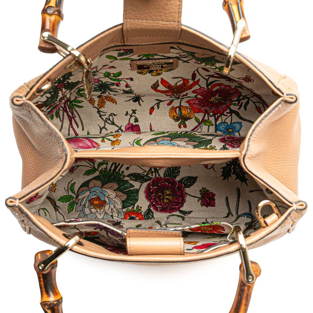 Gucci Small Calfskin Bamboo Shopper Satchel - 4