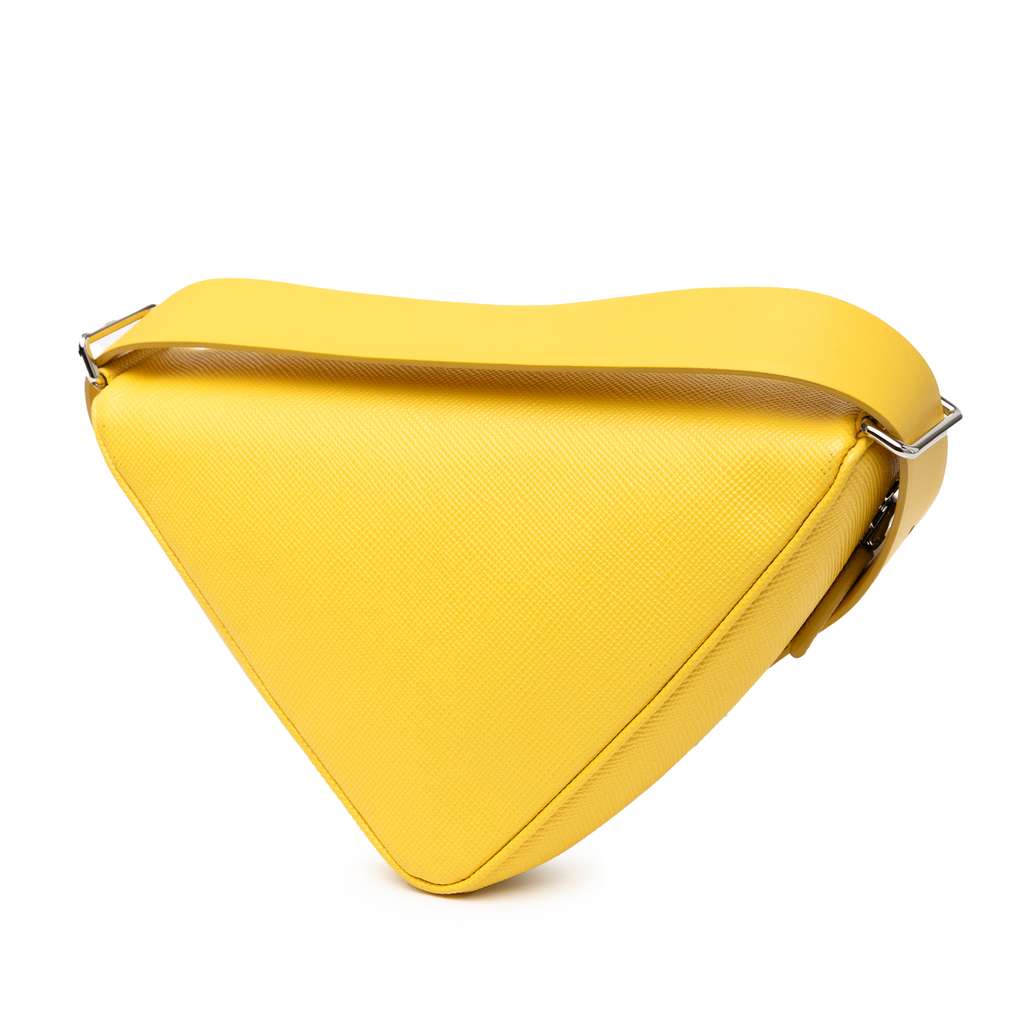Prada Saffiano Triangle Convertible Shoulder Bag - Back view