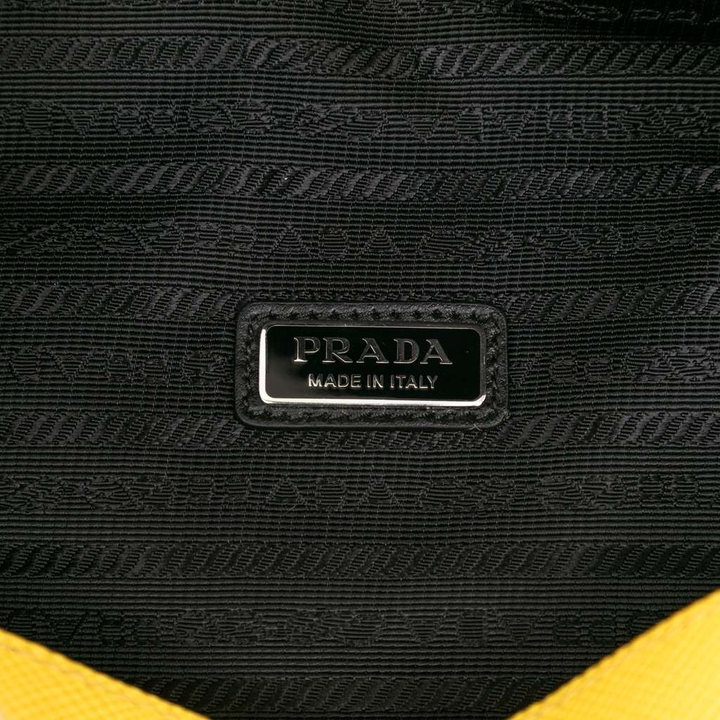 Prada Saffiano Triangle Convertible Shoulder Bag - Side view