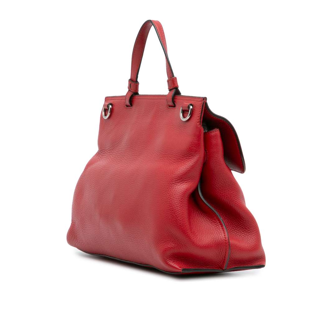 Gucci Medium Leather Bamboo Daily Satchel - Back view