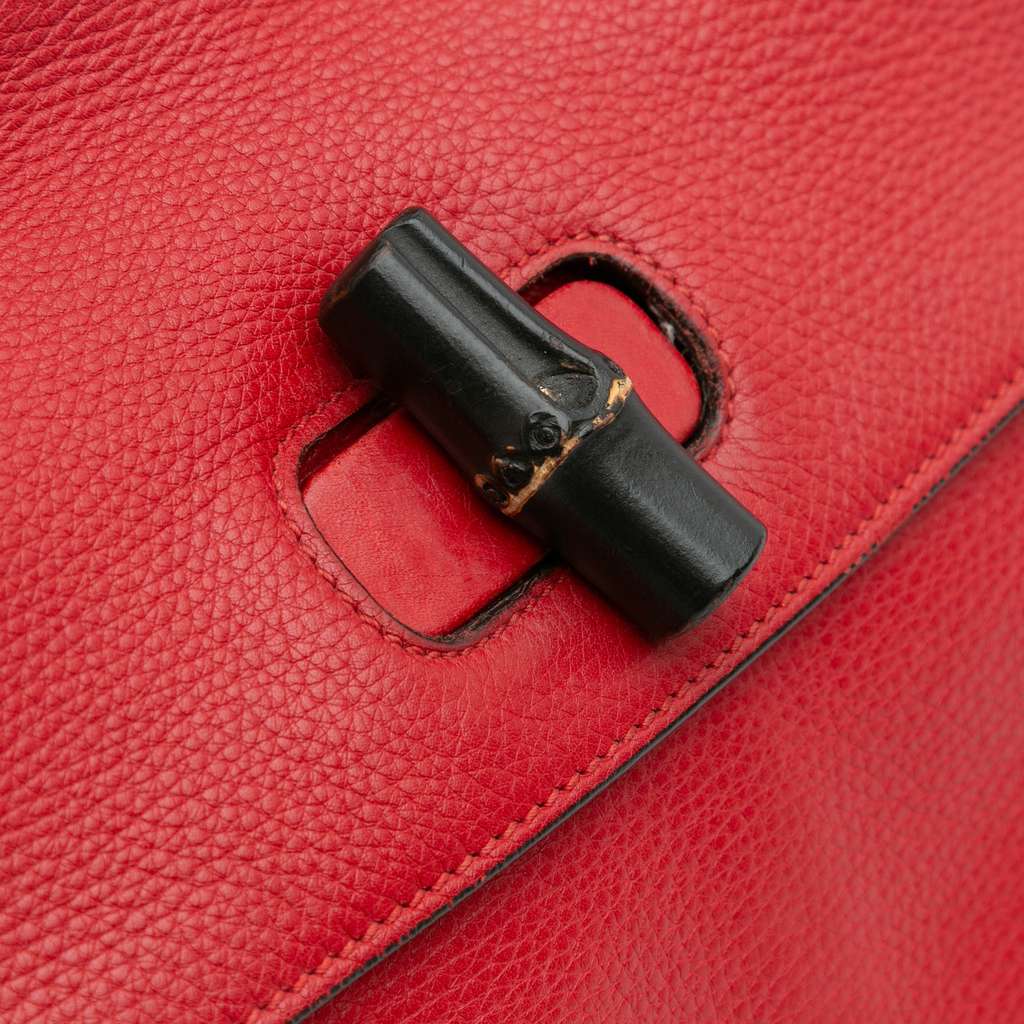 Gucci Medium Leather Bamboo Daily Satchel - Image 10