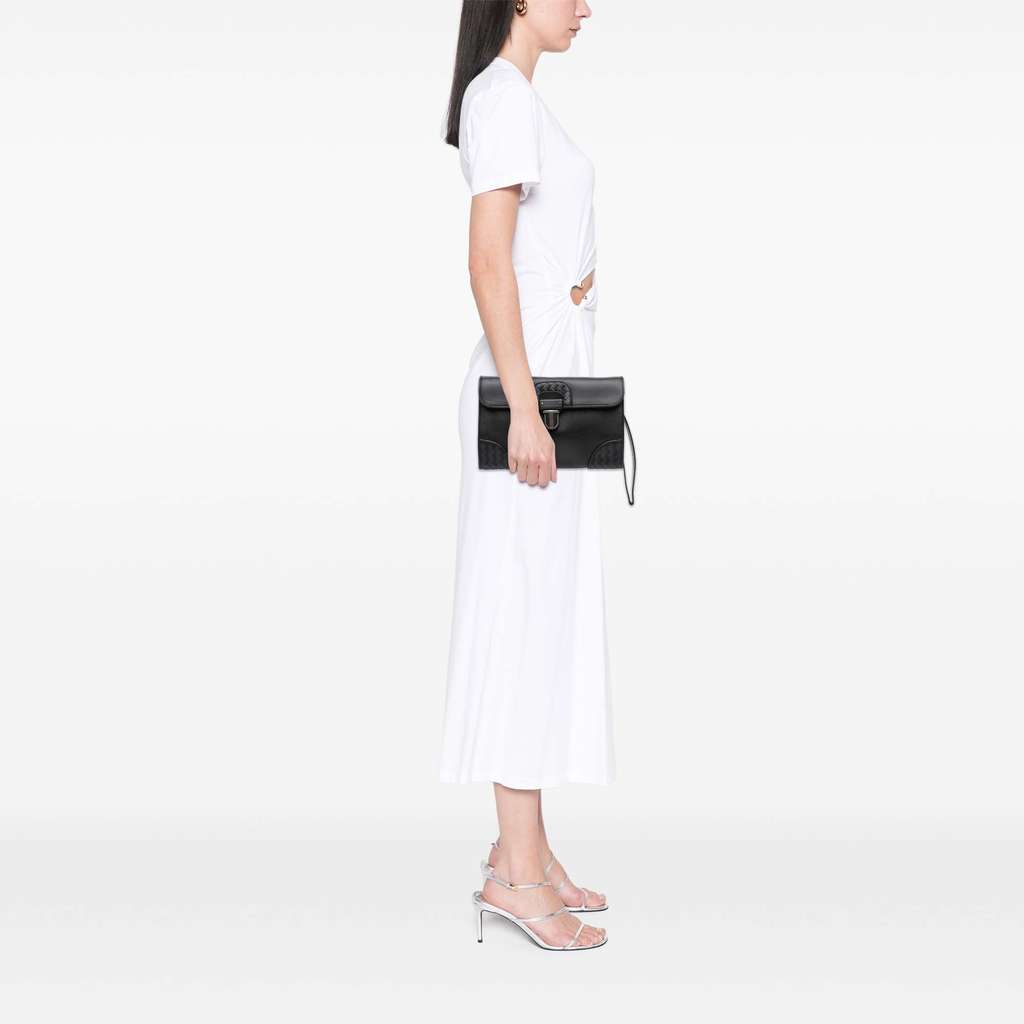 Bottega Veneta Intrecciato Trimmed Nappa Slide Lock Clutch - Image 13