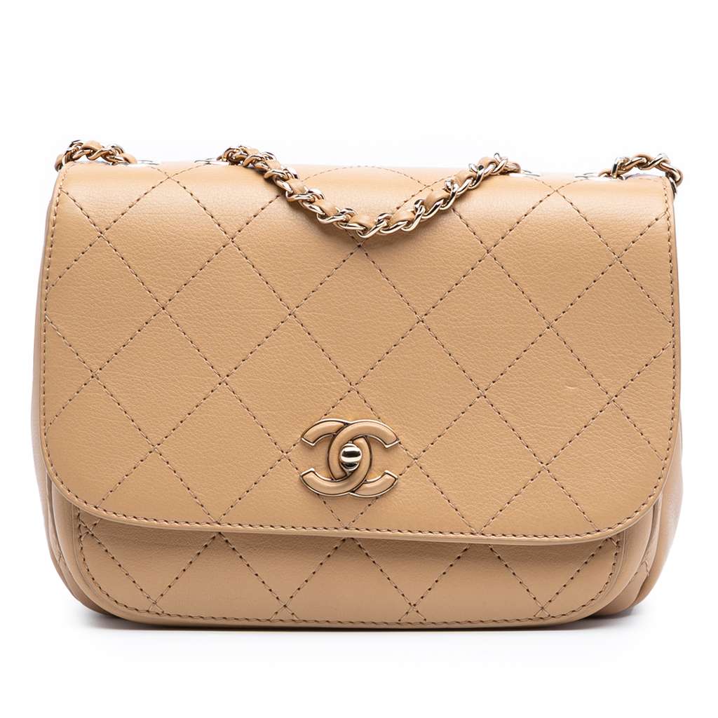 Chanel Small Stitched Calfskin Covered CC Flap