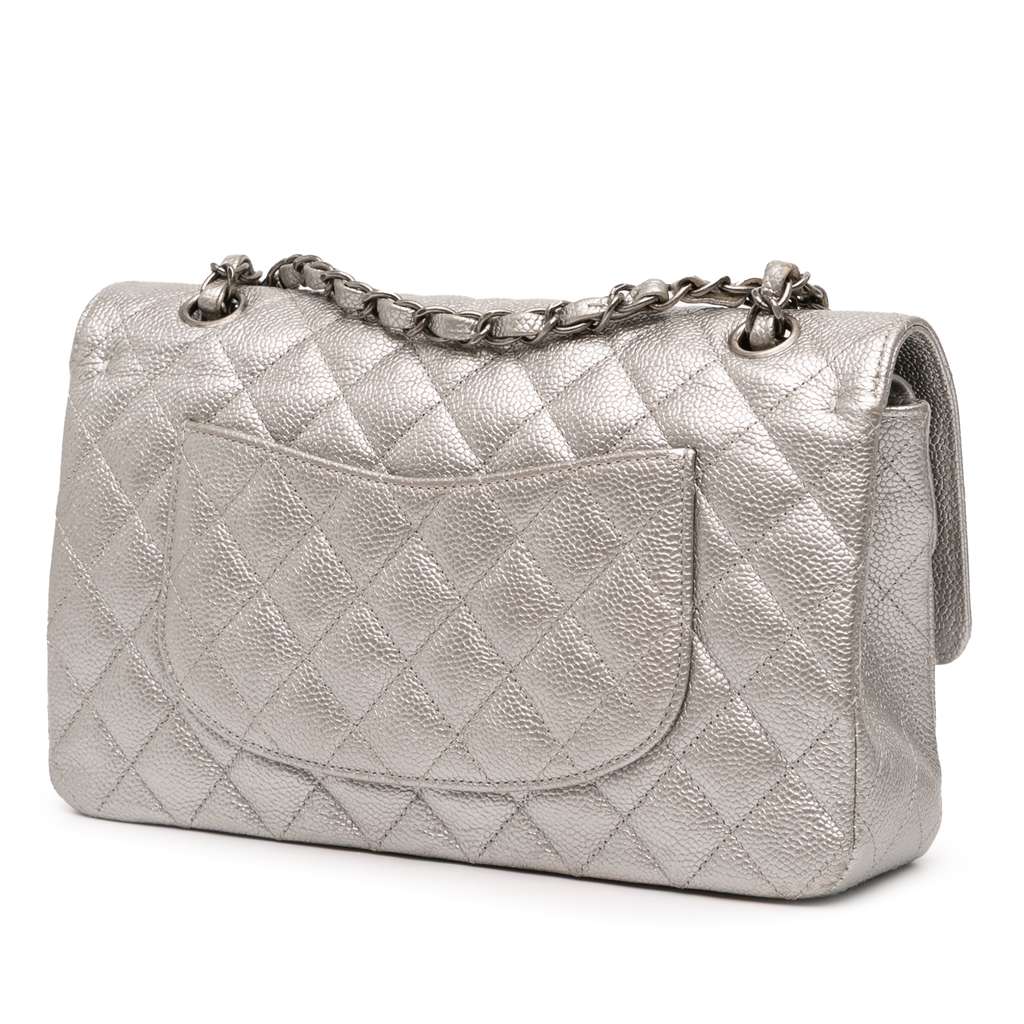 Chanel Medium Classic Iridescent Caviar Double Flap - Back view