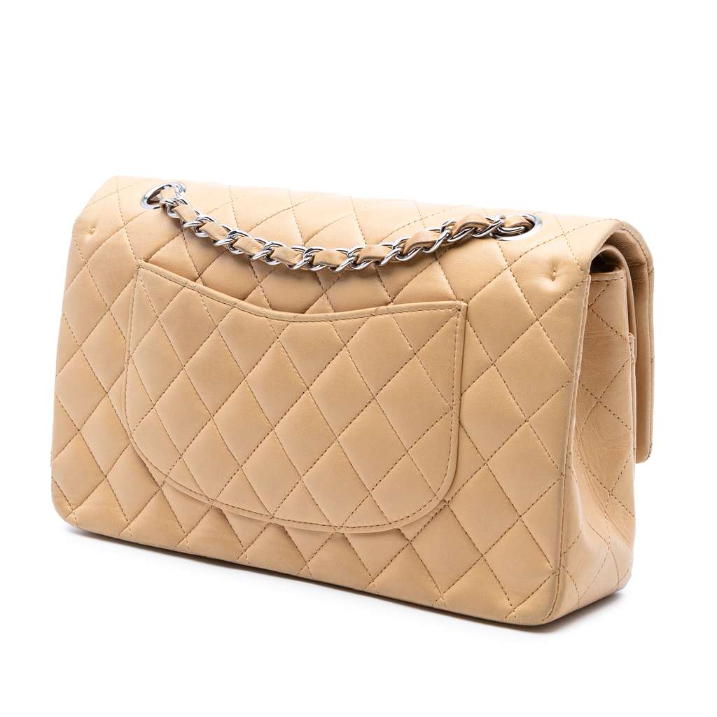 Chanel Medium Classic Lambskin Double Flap - Back view