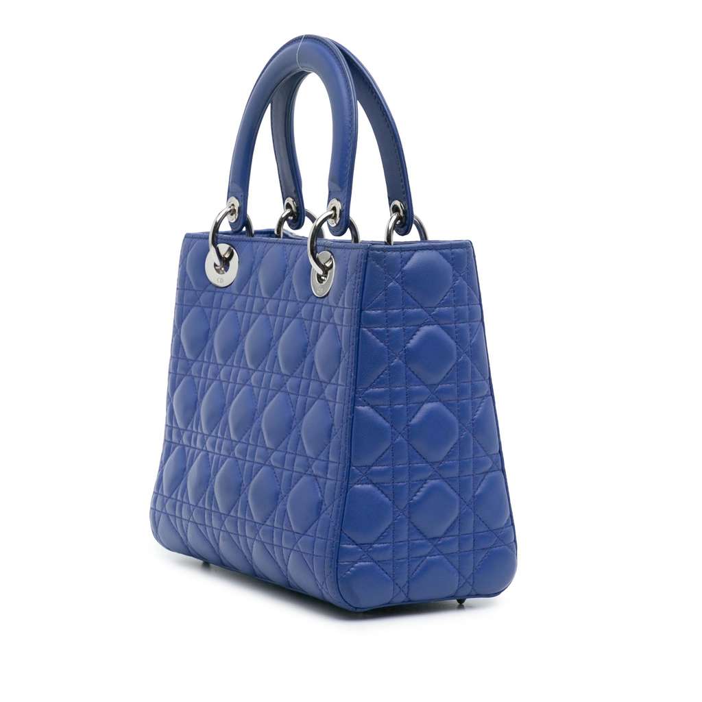 Dior Medium Lambskin Cannage Lady Dior - Back view