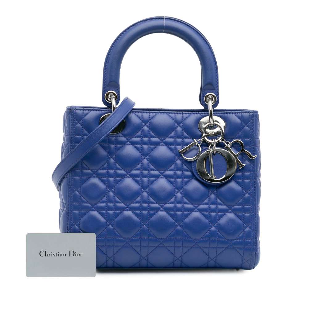 Dior Medium Lambskin Cannage Lady Dior - Image 14