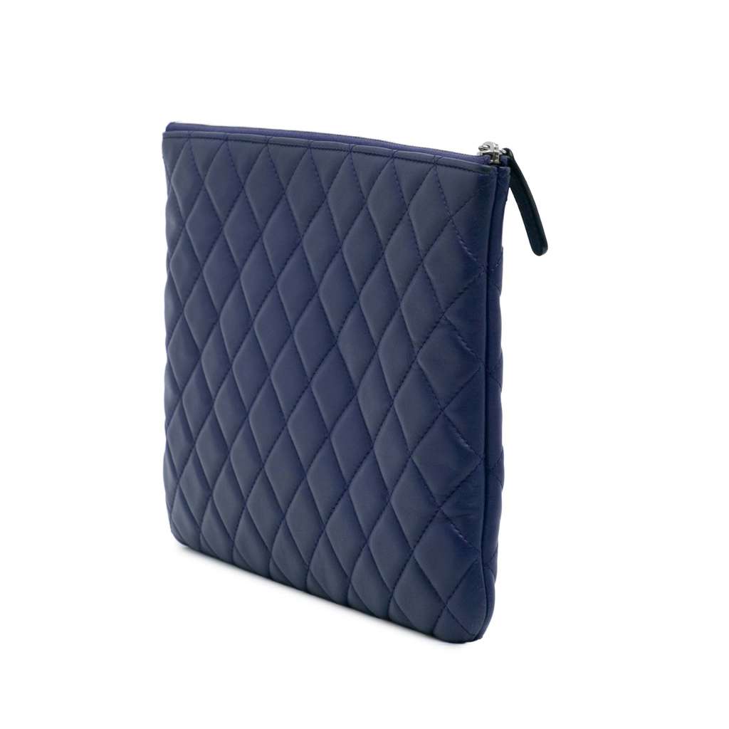 Chanel Medium Quilted Lambskin O Case Clutch - Back view
