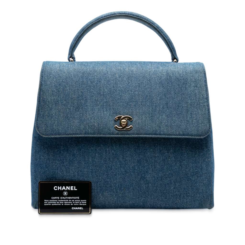 Chanel CC Denim Kelly Top Handle Bag - Image 10